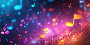 梦幻音符 绚丽音乐背景