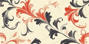 复古花卉卷草纹装饰图案