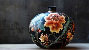 中式彩绘花瓶 典雅艺术之美