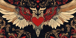 双鹰护心华丽图腾图案