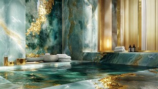 奢华大理石浴室优雅景致