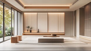 现代简约风禅意客厅空间