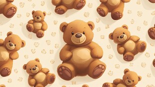 可爱小熊无缝图案背景