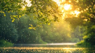 阳光洒落林间的静谧美景