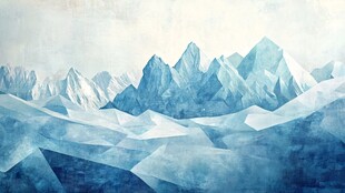 梦幻冰川山脉风景