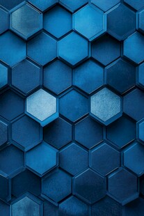 蓝色六边形立体纹理背景