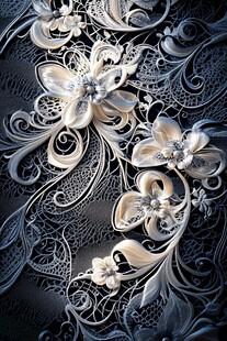 银花纹饰 精致典雅艺术感