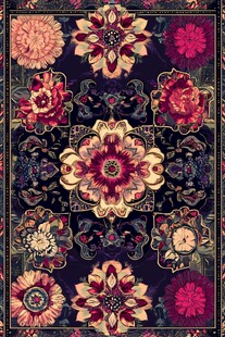 复古花卉图案精美地毯