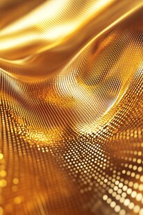 金色流动质感粒子背景图