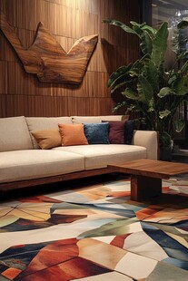 现代风客厅沙发绿植装饰