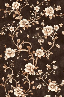 复古花卉图案深色壁纸