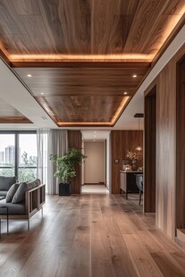 现代木质风客厅优雅空间