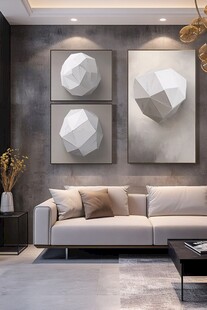 现代简约风客厅装饰画一角