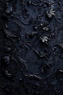 黑色复古花纹墙面纹理