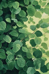 翠绿叶片的生机盎然画面