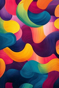 缤纷色彩抽象波浪图案