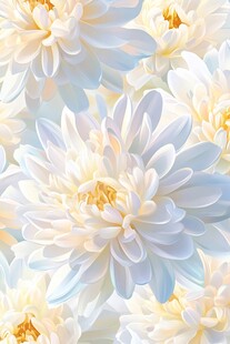 白色菊花花卉唯美图案