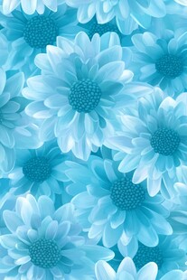 浅蓝色菊花无缝花卉图案