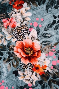 花卉豹纹图案面料