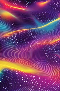 炫彩动感线条波点抽象背景