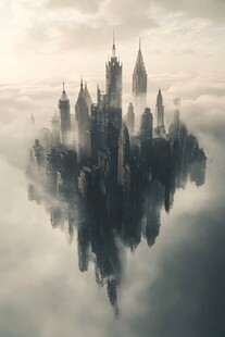 悬浮云端的奇幻摩天都市
