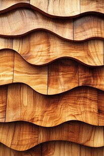 波浪形木纹墙面装饰