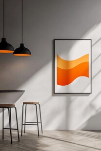 简约室内挂画与吊灯搭配