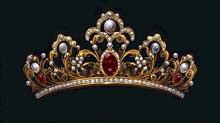 奢华金皇冠 宝石珍珠闪耀