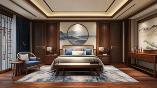新中式风格豪华卧室设计