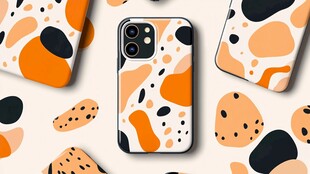 多彩斑点风手机壳设计图