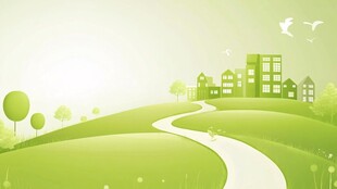 绿色田园风的宁静村落