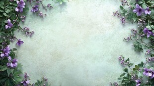 紫色花卉装饰的淡雅背景