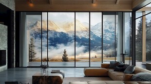 客厅大窗赏绝美山景