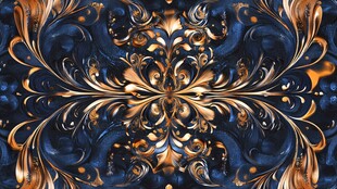 华丽对称复古花纹图案