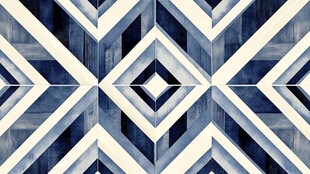 蓝白几何瓷砖图案纹理