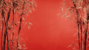 红墙翠竹中式雅致意境