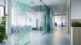 现代办公走廊的清新景致