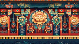 中式古典花卉装饰艺术图案