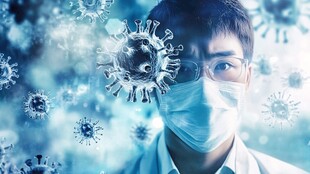 医护人员对抗新冠病毒影像