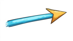 蓝色箭头卡通插画