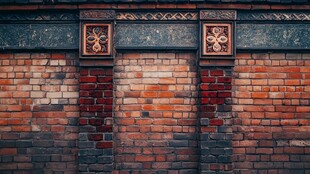 复古砖墙装饰细节特写