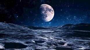 月球夜景 星空下的荒凉世界