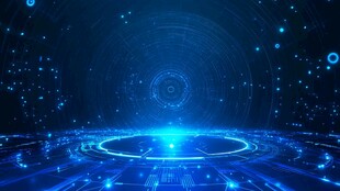 科技感蓝色未来空间背景