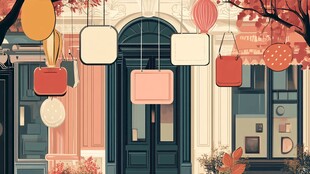 秋日街头的缤纷悬挂装饰