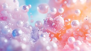 梦幻心形泡泡浪漫场景