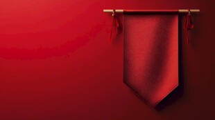 红色挂旗背景图