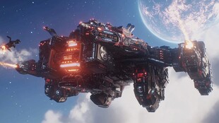 星际巨舰翱翔宇宙空间