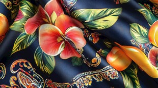 花卉佩斯利图案丝绸布料