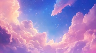 梦幻星空下的绚烂云彩