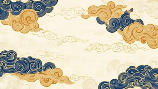 中式古典祥云图案背景